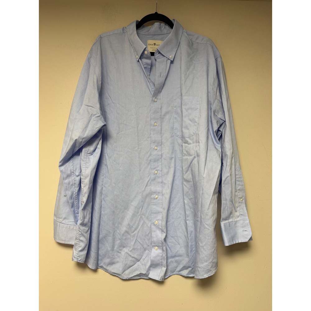 Oak Hill Classic Fit Non Iron ‎ Blue Long Sleeve Dress Shirt Mens 18 1/2 35/36